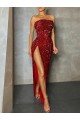 Sleeveless Strapless Sheath Velvet Sequin Prom Dress / Evening Dress Worcester