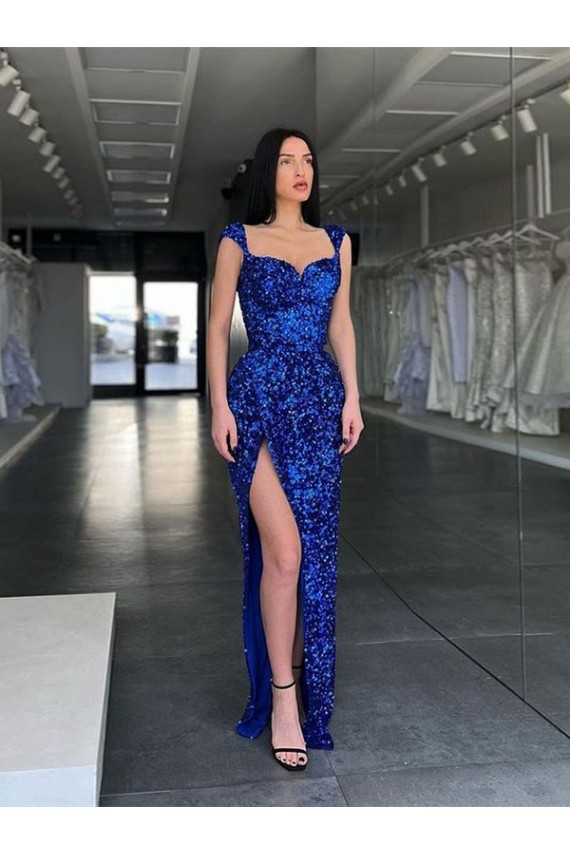 Sleeveless Spaghetti Straps Sheath Velvet Sequin Evening Gown / Prom Dress Worcester