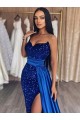 Sleeveless Sweetheart Sheath Velvet Sequin Prom Dresses Worcester