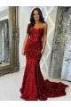 Burgundy Sleeveless Sweetheart Sheath Velvet Sequin Evening Dress Worcester