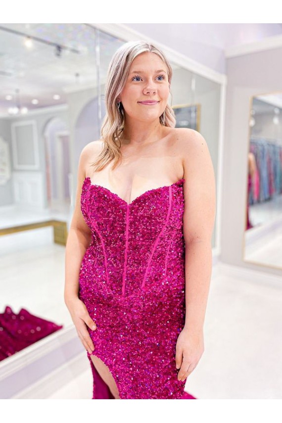 Sleeveless Sweetheart Sheath Velvet Sequin Evening Dress Worcester