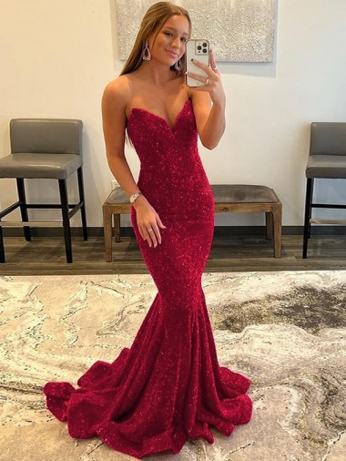 Burgundy Sleeveless Sweetheart Sheath Velvet Sequin Prom Dress Worcester