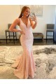 Sleeveless V-Neck Sheath Velvet Sequin Evening Dress Worcester