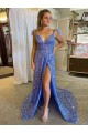 Sleeveless V-Neck A-Line Velvet Sequin Prom Dress / Evening Dress Worcester