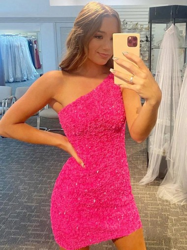 Sleeveless One Shoulder Sheath Velvet Sequin Evening Gown Worcester