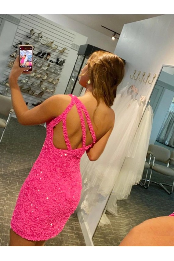 Sleeveless One Shoulder Sheath Velvet Sequin Evening Gown Worcester