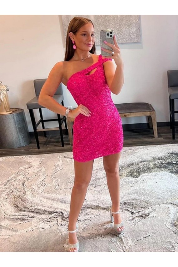 Sleeveless One Shoulder Sheath Velvet Sequin Prom Dresses Worcester