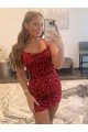 Burgundy Sleeveless Spaghetti Straps Sheath Velvet Sequin Prom Dress / Evening Gown Worcester