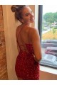 Royal Blue Sleeveless V-Neck Sheath Velvet Sequin Evening Gown Worcester
