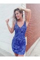 Sleeveless V-Neck Sheath Velvet Sequin Evening Dress Worcester