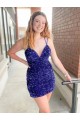 Sleeveless V-Neck Sheath Velvet Sequin Cocktail Dress / Prom Dress Worcester