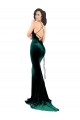 Low Back Sleeveless High Neck Mermaid Stretch Velvet Formal Evening Gown / Prom Dress / Bridesmaid Dress Worcester
