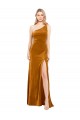 Sleeveless One Shoulder A-Line Stretch Velvet Formal Evening Gown / Prom Dress / Bridesmaid Dress Worcester