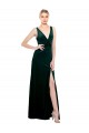 V-Back Sleeveless V-Neck A-Line Stretch Velvet Black Tie Evening Dress / Prom Dress / Bridesmaid Dress Worcester