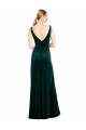 V-Back Sleeveless V-Neck A-Line Stretch Velvet Black Tie Evening Dress / Prom Dress / Bridesmaid Dress Worcester