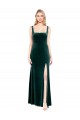 Sleeveless Square Neck A-Line Stretch Velvet Prom Dress / Bridesmaid Dress Worcester