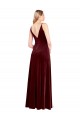 V-Back Sleeveless V-Neck A-Line Stretch Velvet Black Tie Prom Dress / Bridesmaid Dress Worcester