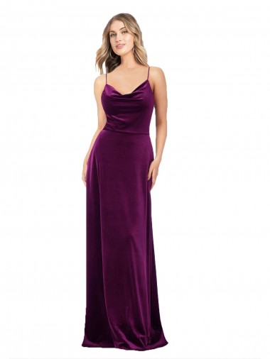 Criss Cross Back Sleeveless Scoop Neck A-Line Stretch Velvet Formal Evening Gown / Prom Dress / Bridesmaid Dress Worcester