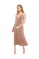 V-Back Pink Sleeveless V-Neck A-Line Stretch Velvet Prom Dress / Bridesmaid Dress Worcester