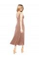 V-Back Pink Sleeveless V-Neck A-Line Stretch Velvet Prom Dress / Bridesmaid Dress Worcester