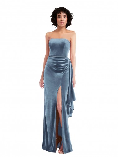 Low Back Sleeveless Strapless Sheath Stretch Velvet Formal Evening Gown / Prom Dress / Bridesmaid Dress Worcester