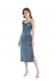 Sleeveless One Shoulder Sheath Stretch Velvet Semi Formal Evening Dress / Prom Dress / Bridesmaid Dress Worcester