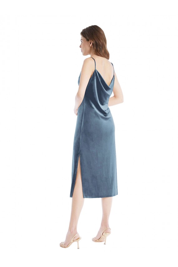 Sleeveless One Shoulder Sheath Stretch Velvet Semi Formal Evening Dress / Prom Dress / Bridesmaid Dress Worcester