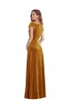 Cap Sleeves V-Neck Sheath Stretch Velvet Formal Evening Gown / Prom Dress / Bridesmaid Dress Worcester