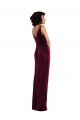 Sleeveless V-Neck Sheath Stretch Velvet Semi Formal Evening Dress / Prom Dress / Bridesmaid Dress Worcester