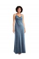 V-Back Sleeveless Cowl Neck Sheath Stretch Velvet Bridesmaid Dress / Evening Dress Worcester