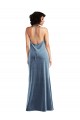 V-Back Sleeveless Cowl Neck Sheath Stretch Velvet Bridesmaid Dress / Evening Dress Worcester