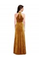 Keyhole Back Sleeveless Halter Neck Trumpet Stretch Velvet Semi Formal Evening Dress / Prom Dress / Bridesmaid Dress Worcester