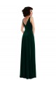 V-Back Dark Green Sleeveless V-Neck A-Line Stretch Velvet Bridesmaid Dress / Evening Dress Worcester