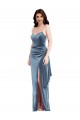 Low Back Sleeveless Spaghetti Straps Trumpet Stretch Velvet Formal Evening Gown / Prom Dress / Bridesmaid Dress Worcester