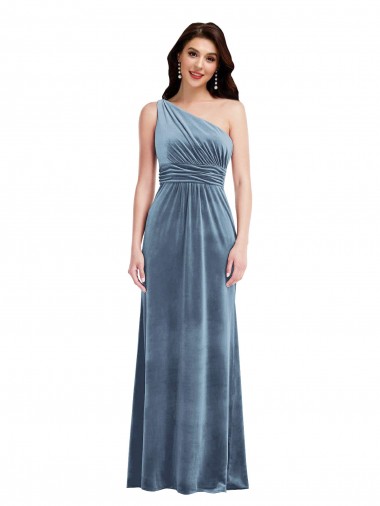Sleeveless Off the Shoulder A-Line Stretch Velvet Bridesmaid Dress / Evening Dress Worcester