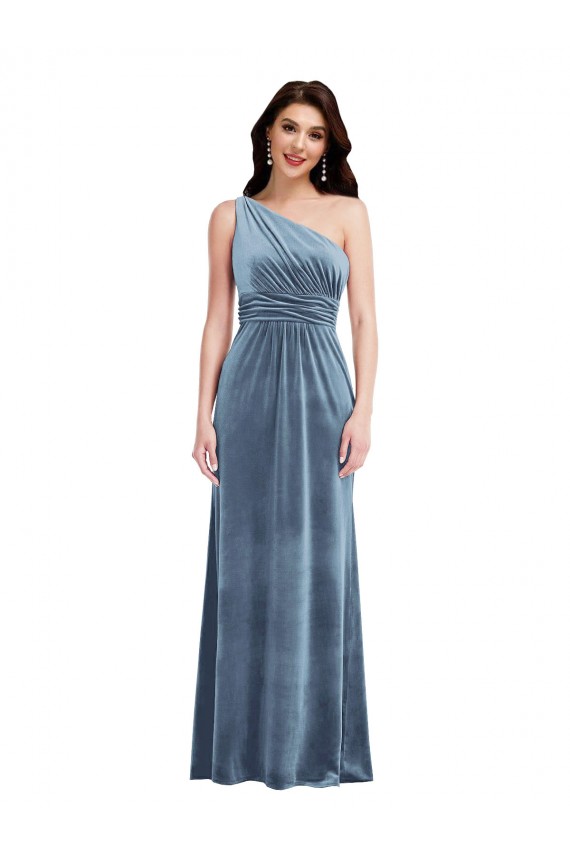 Sleeveless Off the Shoulder A-Line Stretch Velvet Bridesmaid Dress / Evening Dress Worcester