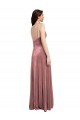 Low Back Cinnamon Rose Sleeveless V-Neck A-Line Stretch Velvet Formal Evening Gown / Prom Dress / Bridesmaid Dress Worcester