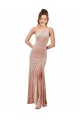 Pink Sleeveless One Shoulder Sheath Stretch Velvet Black Tie Evening Gown / Prom Dress / Bridesmaid Dress Worcester