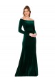 Long Sleeves Off the Shoulder Sheath Stretch Velvet Formal Evening Gown / Prom Dress / Bridesmaid Dress Worcester