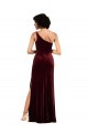 Sleeveless One Shoulder Column Stretch Velvet Formal Evening Gown / Prom Dress / Bridesmaid Dress Worcester