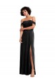 Black Sleeveless Off the Shoulder A-Line Stretch Velvet Formal Evening Gown / Prom Dress / Bridesmaid Dress Worcester
