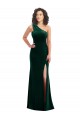 Sleeveless One Shoulder Trumpet Stretch Velvet Black Tie Prom Dress / Bridesmaid Dress Worcester