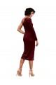 Long Sleeves One Shoulder A-Line Stretch Velvet Black Tie Prom Dress / Bridesmaid Dress Worcester