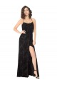 Criss Cross Back Sleeveless Spaghetti Straps A-Line Floral Velvet & Stretch Velvet Bridesmaid Dress Worcester