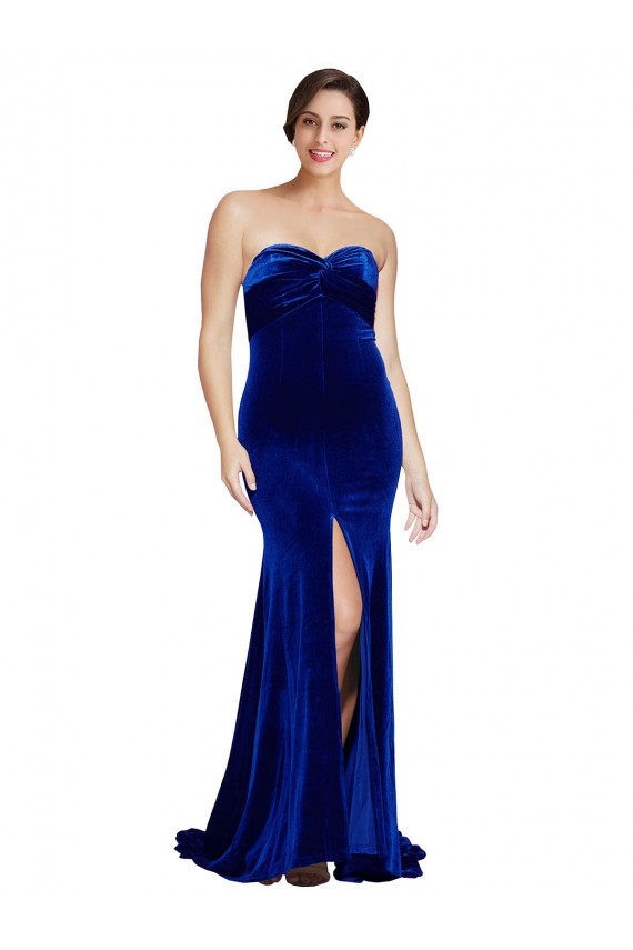 Low Back Sleeveless Sweetheart Mermaid Stretch Velvet Formal Evening Gown / Prom Dress / Bridesmaid Dress Worcester