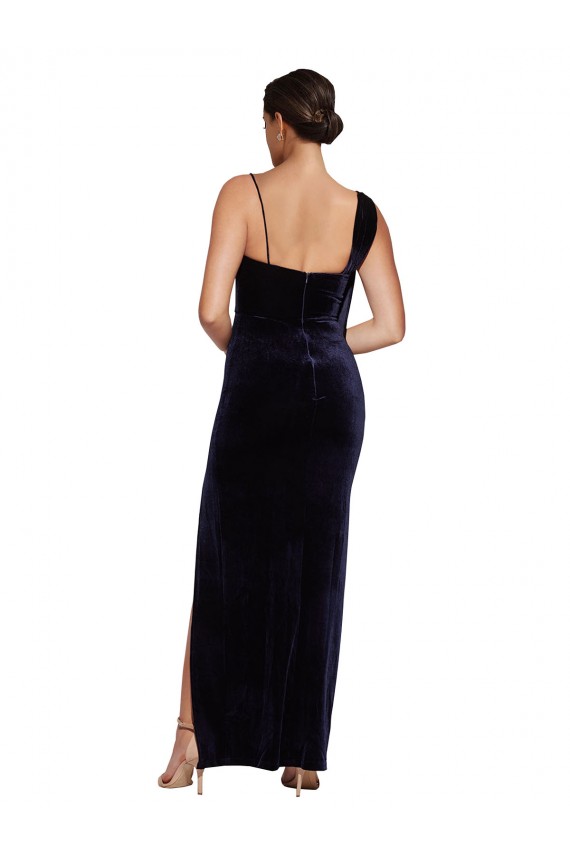 Low Back Sleeveless Spaghetti Straps Sheath Stretch Velvet Formal Evening Gown / Prom Dress / Bridesmaid Dress Worcester