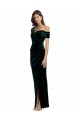 Sleeveless Off the Shoulder Sheath Stretch Velvet High Low Evening Gown / Prom Dress / Bridesmaid Dress Worcester