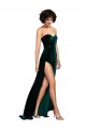 Low Back Dark Green Sleeveless Sweetheart A-Line Stretch Velvet Semi Formal Evening Dress / Prom Dress / Bridesmaid Dress Worcester